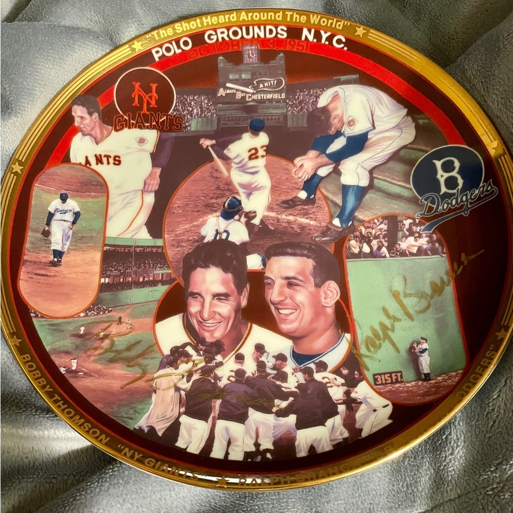 Sports impressions collector plate -The shot Heard Around The World”